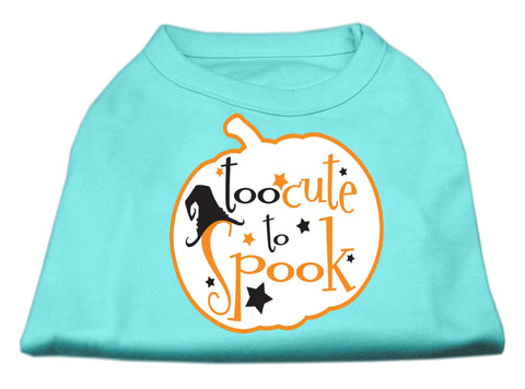 Too Cute to Spook Screen Print Dog Shirt Aqua Lg (14)