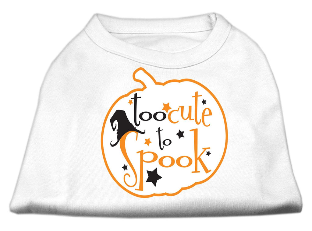 Too Cute to Spook Screen Print Dog Shirt White XS (8)