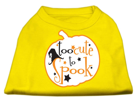 Too Cute to Spook Screen Print Dog Shirt Yellow XS (8)