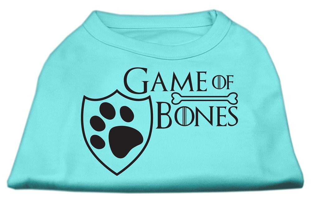 Game of Bones Screen Print Dog Shirt Aqua Lg (14)