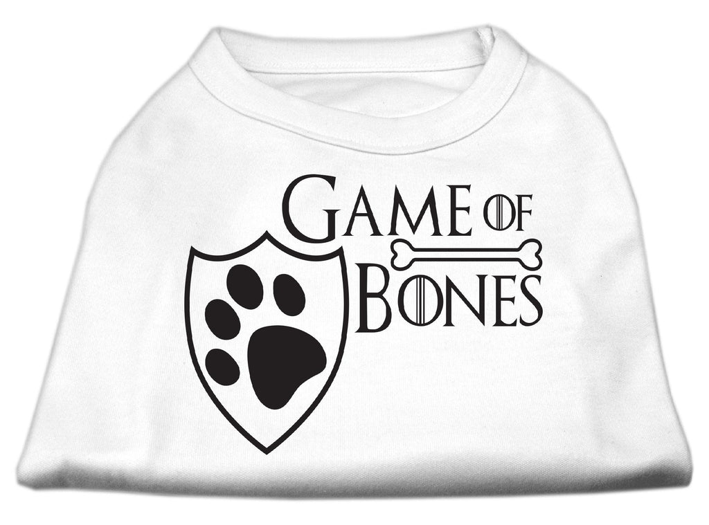 Game of Bones Screen Print Dog Shirt White Lg (14)