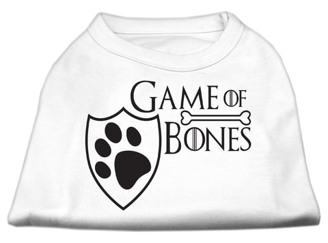 Game of Bones Screen Print Dog Shirt White Lg (14)