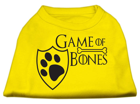 Game of Bones Screen Print Dog Shirt Yellow Sm (10)