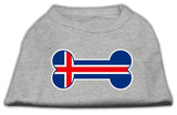 Bone Shaped Iceland Flag Screen Print Shirts