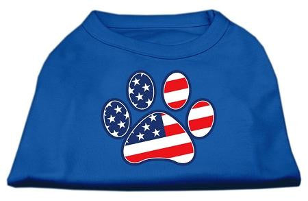 Patriotic Paw Screen Print Shirts Blue Lg (14)