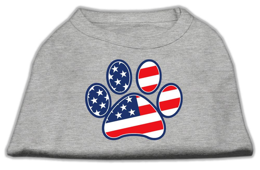 Patriotic Paw Screen Print Shirts Grey M (12)