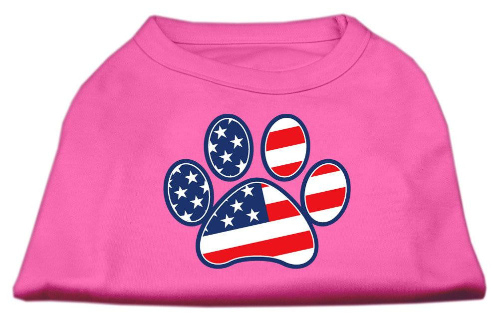 Patriotic Paw Screen Print Shirts Bright Pink S (10)