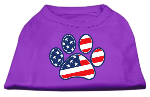 Patriotic Paw Screen Print Shirts Purple S (10)