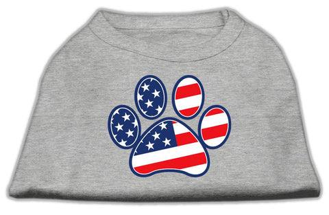 Patriotic Paw Screen Print Shirts Grey XL (16)