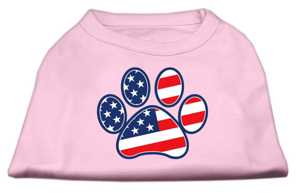 Patriotic Paw Screen Print Shirts Light Pink XL (16)