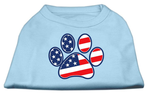 Patriotic Paw Screen Print Shirts Baby Blue XS (8)