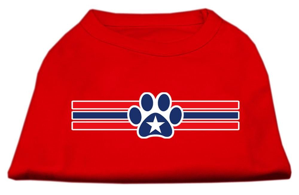 Patriotic Star Paw Screen Print Shirts Red M (12)