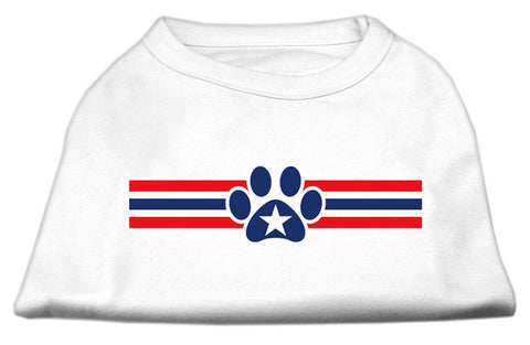 Patriotic Star Paw Screen Print Shirts White M (12)