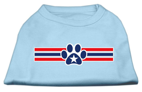 Patriotic Star Paw Screen Print Shirts Baby Blue S (10)