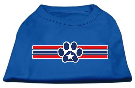 Patriotic Star Paw Screen Print Shirts Blue Sm (10)