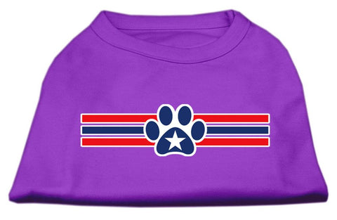 Patriotic Star Paw Screen Print Shirts Purple XL (16)