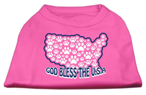 God Bless USA Screen Print Shirts Bright Pink L (14)