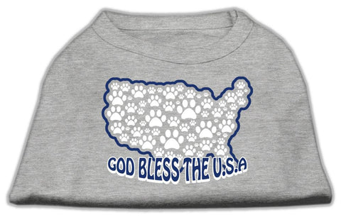 God Bless USA Screen Print Shirts Grey L (14)