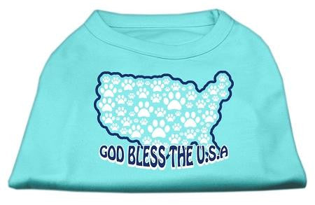 God Bless USA Screen Print Shirts Aqua S (10)