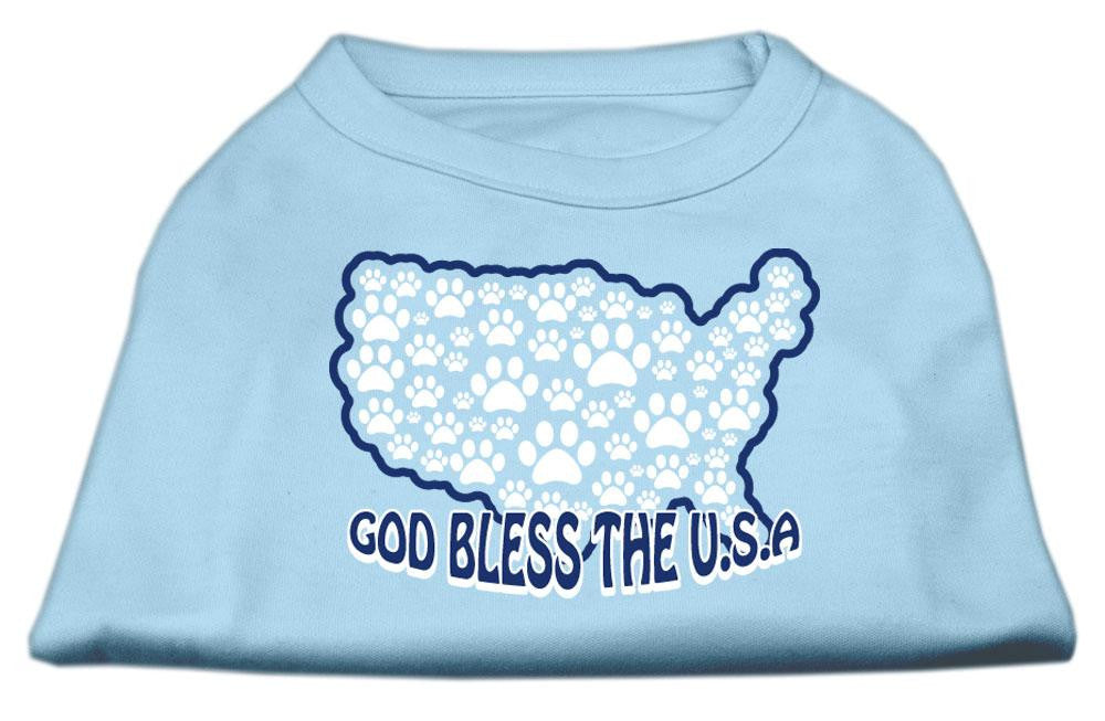 God Bless USA Screen Print Shirts Baby Blue XS (8)