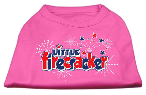 Little Firecracker Screen Print Shirts Bright Pink XS (8)