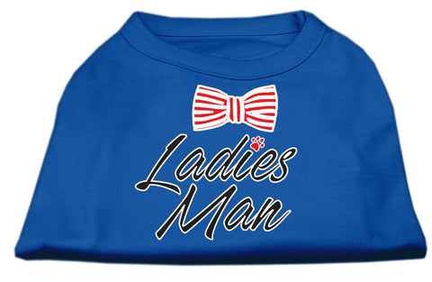 Ladies Man Screen Print Dog Shirt Blue Lg (14)