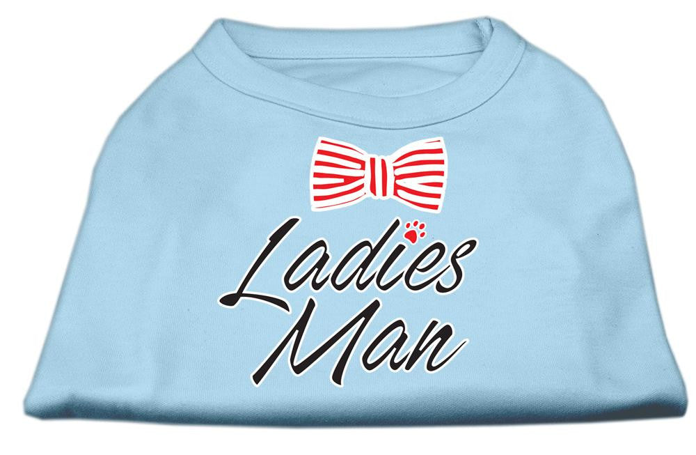 Ladies Man Screen Print Dog Shirt Baby Blue XS (8)