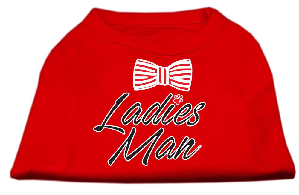 Ladies Man Screen Print Dog Shirt Red XXL (18)