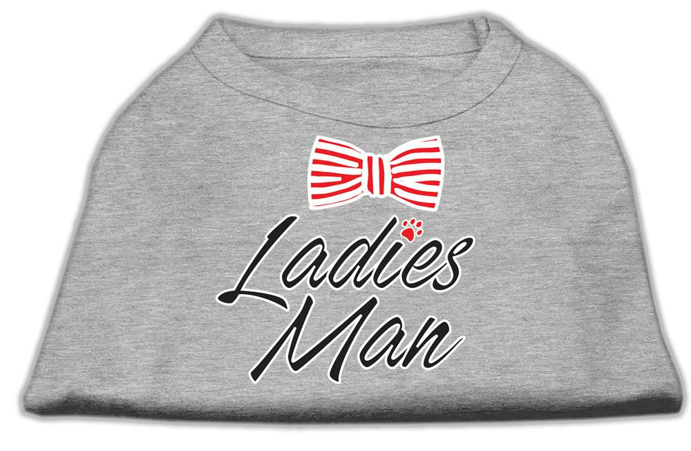 Ladies Man Screen Print Dog Shirt Grey XXXL (20)