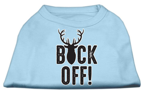 Buck Off Screen Print Dog Shirt Baby Blue Lg (14)