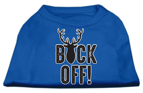 Buck Off Screen Print Dog Shirt Blue Lg (14)