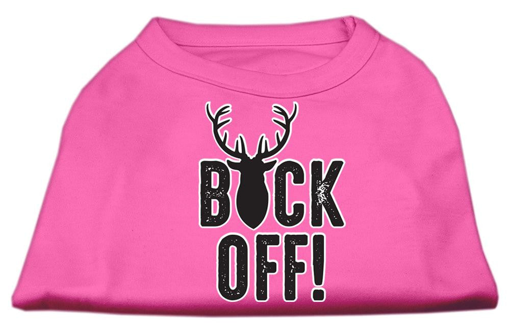 Buck Off Screen Print Dog Shirt Bright Pink Lg (14)