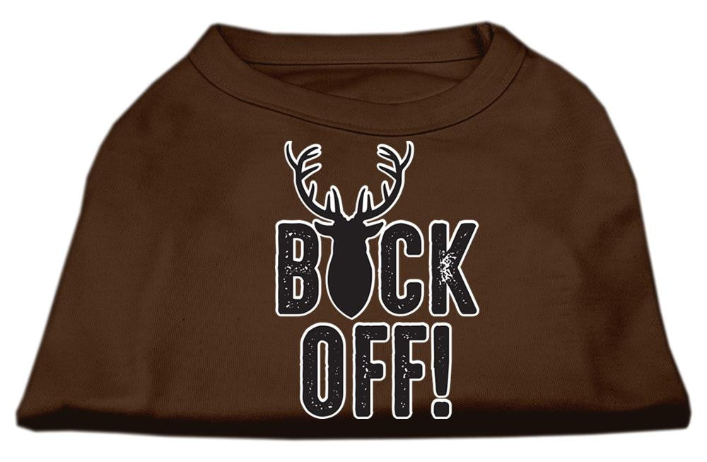 Buck Off Screen Print Dog Shirt Brown Lg (14)