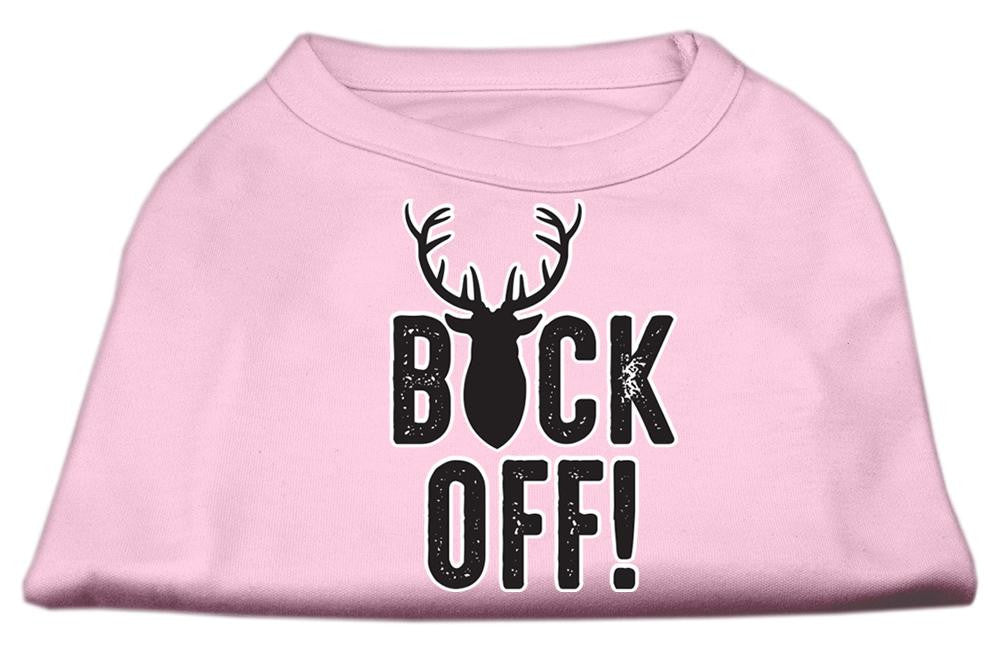 Buck Off Screen Print Dog Shirt Light Pink Lg (14)