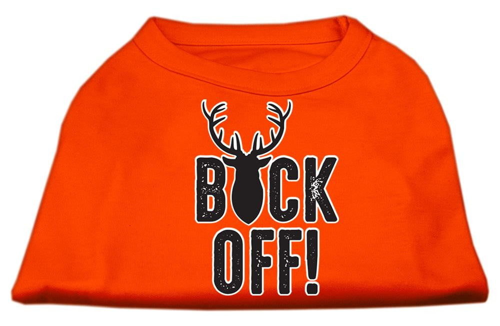 Buck Off Screen Print Dog Shirt Orange Med (12)