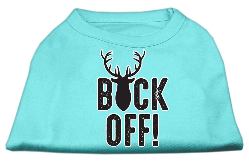 Buck Off Screen Print Dog Shirt Aqua Sm (10)