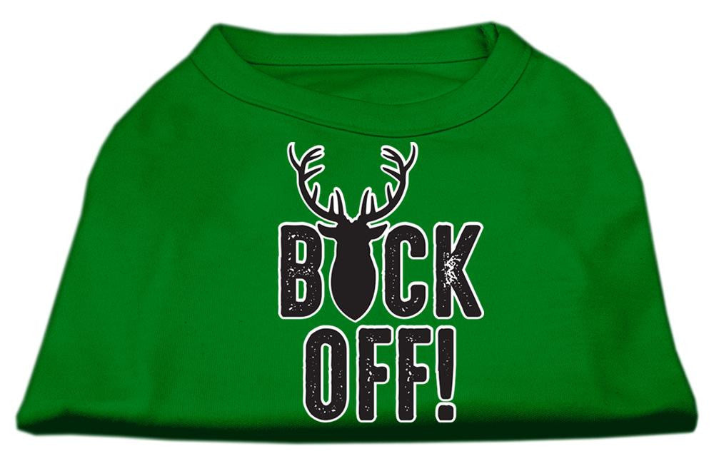 Buck Off Screen Print Dog Shirt Green Sm (10)