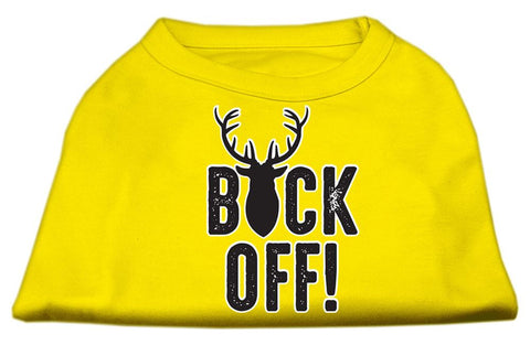 Buck Off Screen Print Dog Shirt Yellow Sm (10)