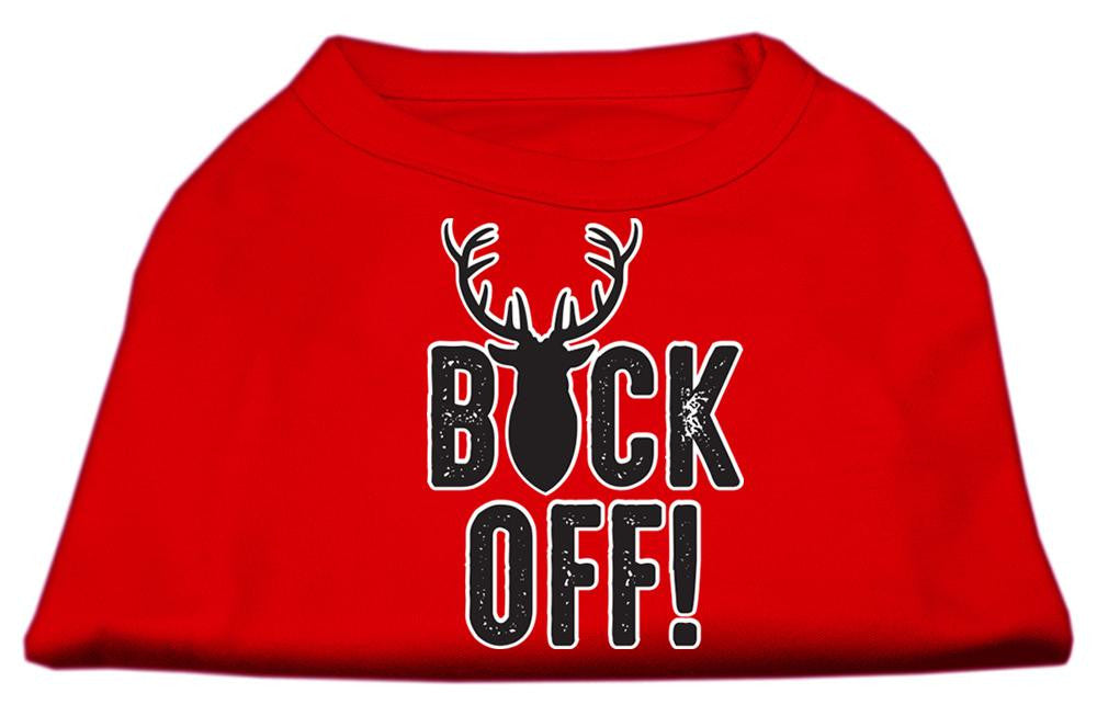 Buck Off Screen Print Dog Shirt Red XL (16)