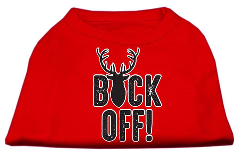 Buck Off Screen Print Dog Shirt Red XS (8)