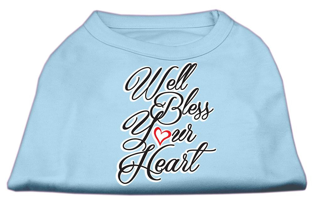 Well Bless Your Heart Screen Print Dog Shirt Baby Blue Lg (14)