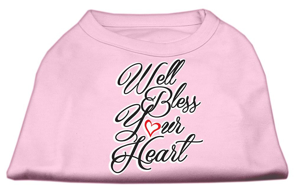 Well Bless Your Heart Screen Print Dog Shirt Light Pink Lg (14)