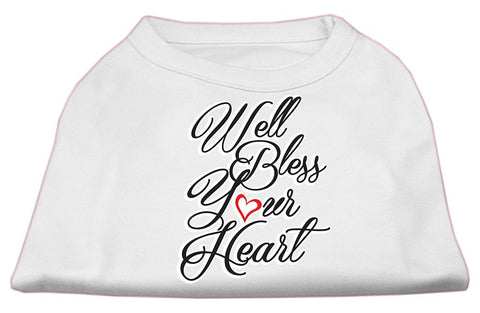 Well Bless Your Heart Screen Print Dog Shirt White Lg (14)