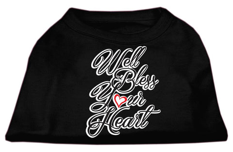 Well Bless Your Heart Screen Print Dog Shirt Black Med (12)