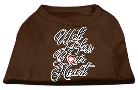 Well Bless Your Heart Screen Print Dog Shirt Brown Med (12)