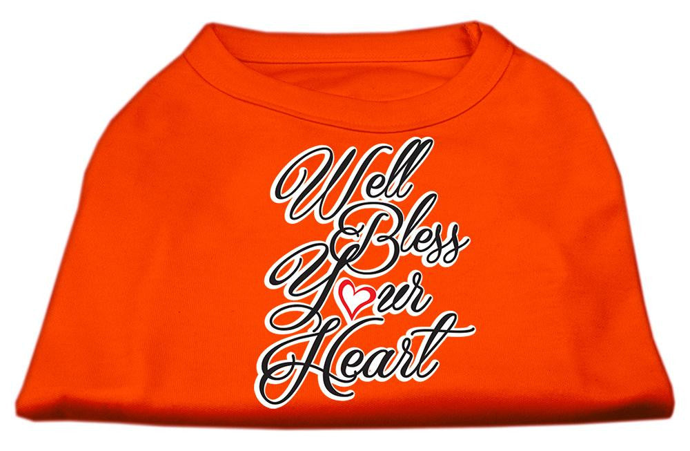 Well Bless Your Heart Screen Print Dog Shirt Orange Med (12)