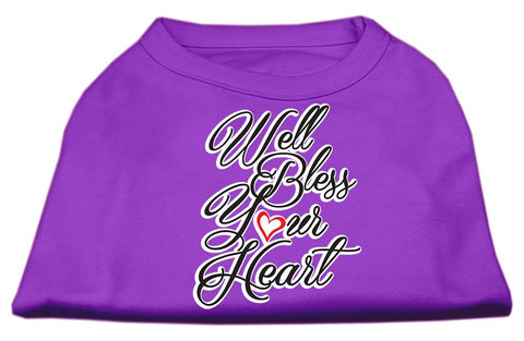 Well Bless Your Heart Screen Print Dog Shirt Purple Sm (10)