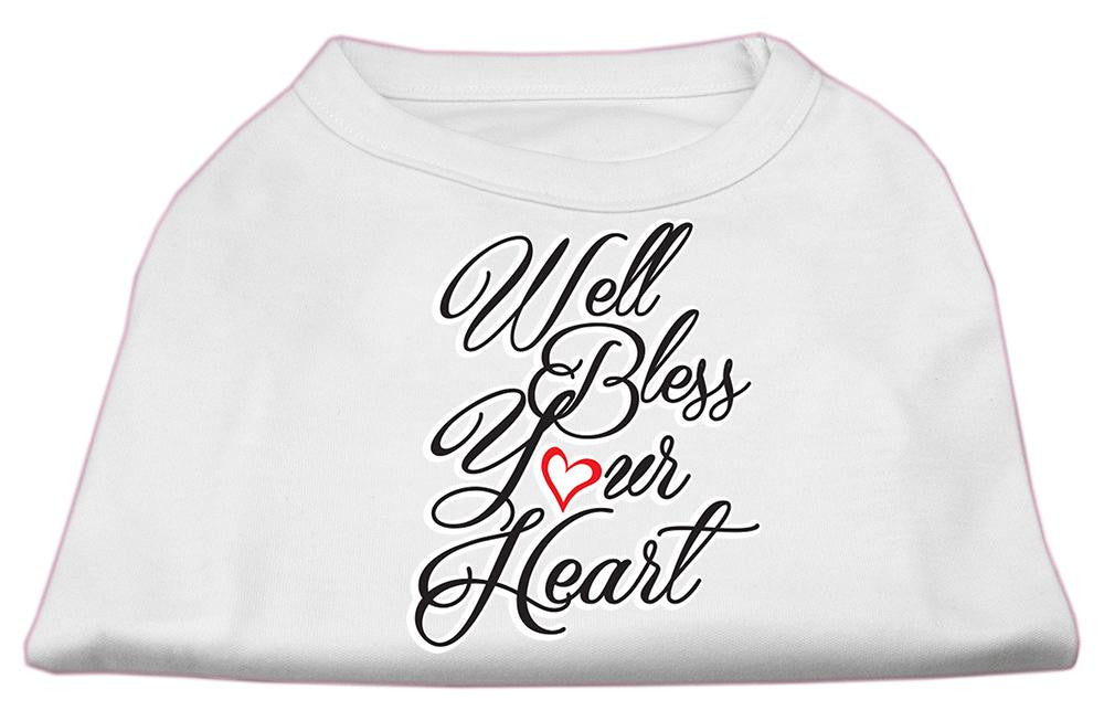 Well Bless Your Heart Screen Print Dog Shirt White Sm (10)