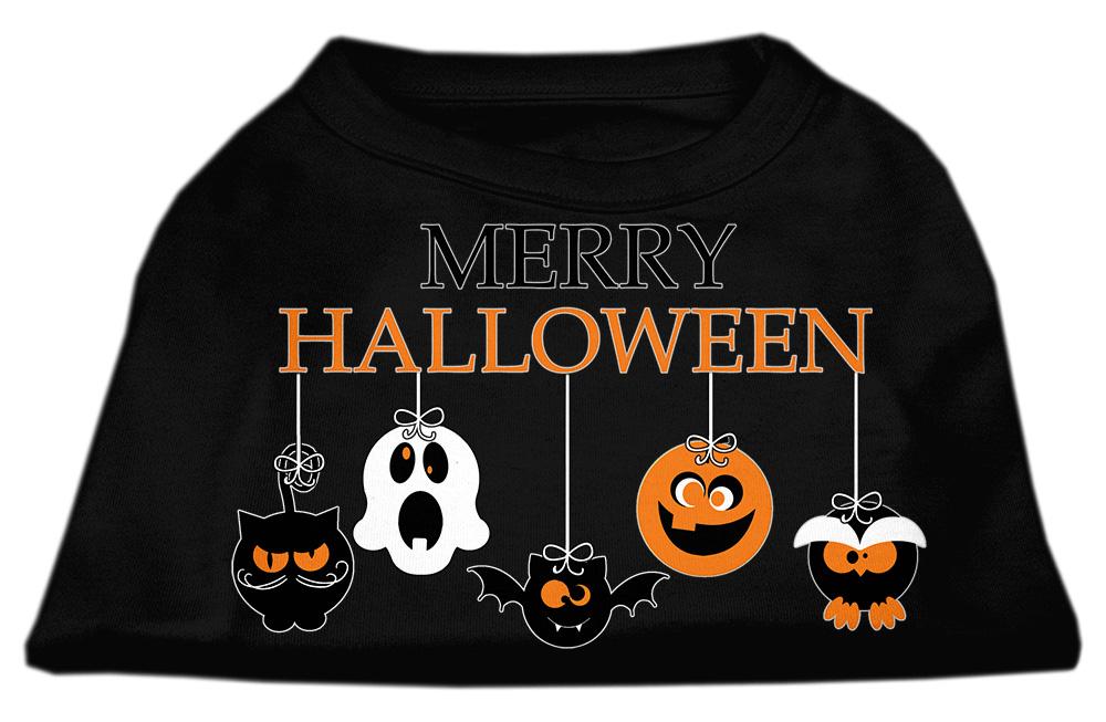 Merry Halloween Screen Print Dog Shirt Black Lg (14)