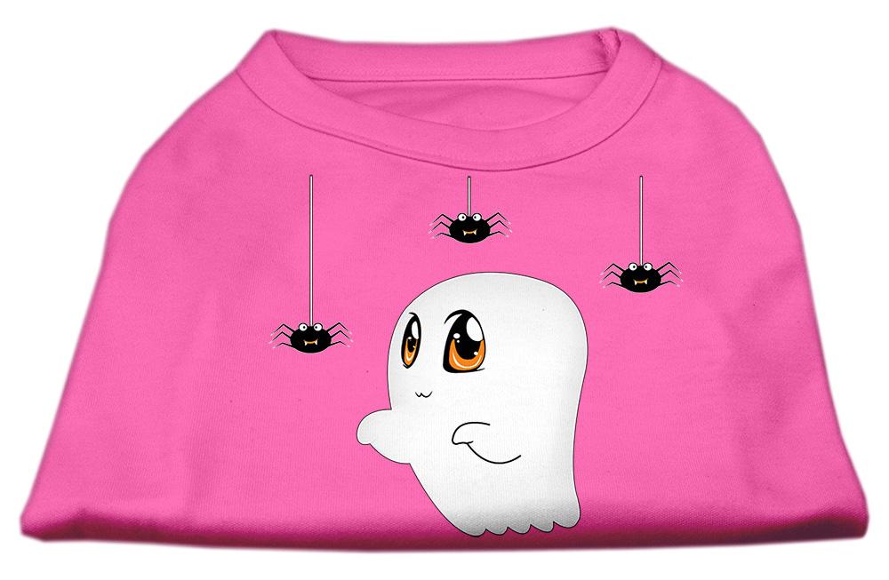 Sammy The Ghost Screen Print Dog Shirt Bright Pink Lg (14)